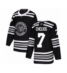 Men's Chicago Blackhawks #7 Chris Chelios Authentic Black Alternate Hockey Jersey