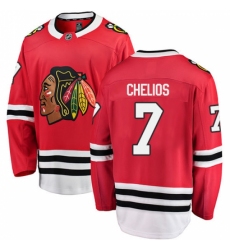 Men's Chicago Blackhawks #7 Chris Chelios Fanatics Branded Red Home Breakaway NHL Jersey