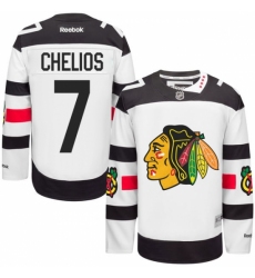 Men's Reebok Chicago Blackhawks #7 Chris Chelios Authentic White 2016 Stadium Series NHL Jersey