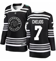 Women's Chicago Blackhawks #7 Chris Chelios Black 2019 Winter Classic Fanatics Branded Breakaway NHL Jersey