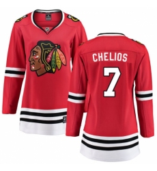 Women's Chicago Blackhawks #7 Chris Chelios Fanatics Branded Red Home Breakaway NHL Jersey