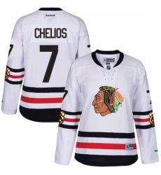 Women's Reebok Chicago Blackhawks #7 Chris Chelios Premier White 2017 Winter Classic NHL Jersey