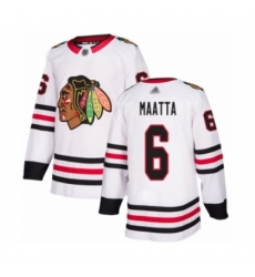 Men's Chicago Blackhawks #6 Olli Maatta Authentic White Away Hockey Jersey