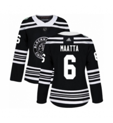 Women's Chicago Blackhawks #6 Olli Maatta Authentic Black 2019 Winter Classic Hockey Jersey