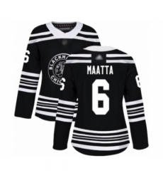 Women's Chicago Blackhawks #6 Olli Maatta Authentic Black Alternate Hockey Jersey