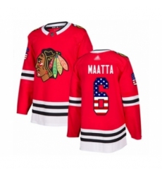 Youth Chicago Blackhawks #6 Olli Maatta Authentic Red USA Flag Fashion Hockey Jersey