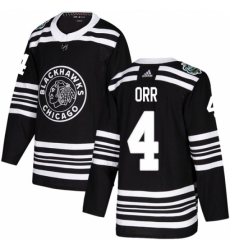 Men's Adidas Chicago Blackhawks #4 Bobby Orr Authentic Black 2019 Winter Classic NHL Jersey