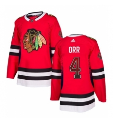 Men's Adidas Chicago Blackhawks #4 Bobby Orr Authentic Red Drift Fashion NHL Jersey