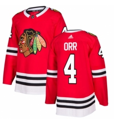 Men's Adidas Chicago Blackhawks #4 Bobby Orr Authentic Red Home NHL Jersey