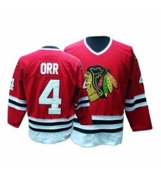 Men's CCM Chicago Blackhawks #4 Bobby Orr Authentic Red Throwback NHL Jersey