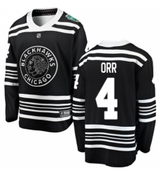 Men's Chicago Blackhawks #4 Bobby Orr Black 2019 Winter Classic Fanatics Branded Breakaway NHL Jersey