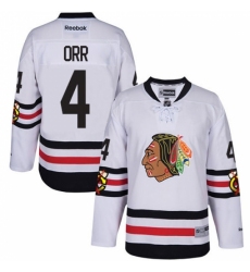 Men's Reebok Chicago Blackhawks #4 Bobby Orr Authentic White 2017 Winter Classic NHL Jersey