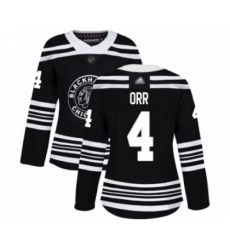 Women's Chicago Blackhawks #4 Bobby Orr Authentic Black Alternate Hockey Jersey