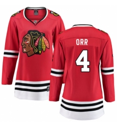 Women's Chicago Blackhawks #4 Bobby Orr Fanatics Branded Red Home Breakaway NHL Jersey