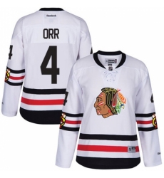 Women's Reebok Chicago Blackhawks #4 Bobby Orr Authentic White 2017 Winter Classic NHL Jersey