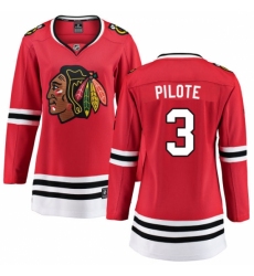 Women's Chicago Blackhawks #3 Pierre Pilote Fanatics Branded Red Home Breakaway NHL Jersey