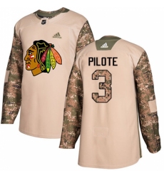 Youth Adidas Chicago Blackhawks #3 Pierre Pilote Authentic Camo Veterans Day Practice NHL Jersey