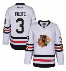 Youth Reebok Chicago Blackhawks #3 Pierre Pilote Authentic White 2017 Winter Classic NHL Jersey