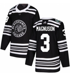 Men's Adidas Chicago Blackhawks #3 Keith Magnuson Authentic Black 2019 Winter Classic NHL Jersey