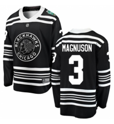 Men's Chicago Blackhawks #3 Keith Magnuson Black 2019 Winter Classic Fanatics Branded Breakaway NHL Jersey