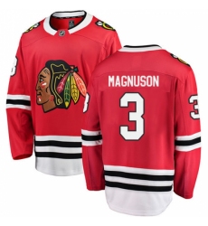 Men's Chicago Blackhawks #3 Keith Magnuson Fanatics Branded Red Home Breakaway NHL Jersey