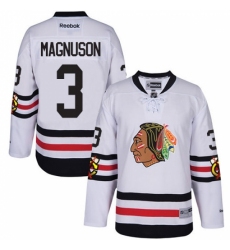 Men's Reebok Chicago Blackhawks #3 Keith Magnuson Authentic White 2017 Winter Classic NHL Jersey