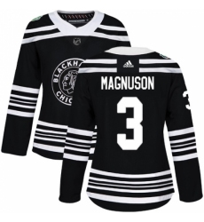 Women's Adidas Chicago Blackhawks #3 Keith Magnuson Authentic Black 2019 Winter Classic NHL Jersey