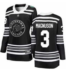 Women's Chicago Blackhawks #3 Keith Magnuson Black 2019 Winter Classic Fanatics Branded Breakaway NHL Jersey