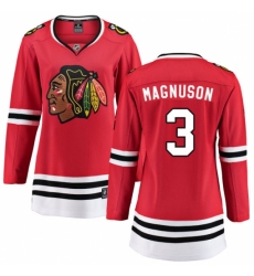 Women's Chicago Blackhawks #3 Keith Magnuson Fanatics Branded Red Home Breakaway NHL Jersey