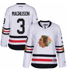 Women's Reebok Chicago Blackhawks #3 Keith Magnuson Premier White 2017 Winter Classic NHL Jersey