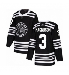 Youth Chicago Blackhawks #3 Keith Magnuson Authentic Black Alternate Hockey Jersey