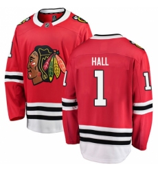 Men's Chicago Blackhawks #1 Glenn Hall Fanatics Branded Red Home Breakaway NHL Jersey