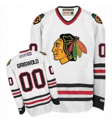 Men's CCM Chicago Blackhawks #00 Clark Griswold Authentic White Throwback NHL Jersey