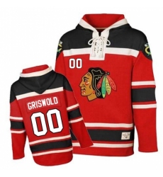 Men's Old Time Hockey Chicago Blackhawks #00 Clark Griswold Premier Red Sawyer Hooded Sweatshirt NHL Jersey
