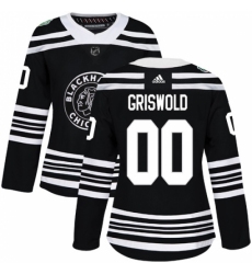 Women's Adidas Chicago Blackhawks #00 Clark Griswold Authentic Black 2019 Winter Classic NHL Jersey