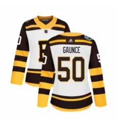 Women's Boston Bruins #50 Brendan Gaunce Authentic White 2019 Winter Classic Hockey Jersey