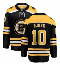 Men's Boston Bruins #10 Anders Bjork Authentic Black Home Fanatics Branded Breakaway NHL Jersey