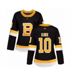 Women's Boston Bruins #10 Anders Bjork Authentic Black Alternate Hockey Jersey