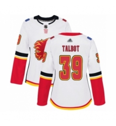 Women's Calgary Flames #39 Cam Talbot Authentic White Away Hockey Jersey