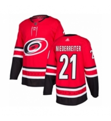 Youth Carolina Hurricanes #21 Nino Niederreiter Authentic Red Home Hockey Jersey