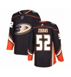 Men's Anaheim Ducks #52 Trevor Zegras Authentic Black Home Hockey Jersey