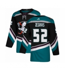 Men's Anaheim Ducks #52 Trevor Zegras Authentic Black Teal Alternate Hockey Jersey