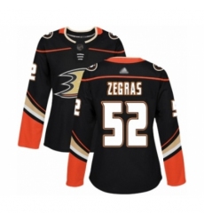 Women's Anaheim Ducks #52 Trevor Zegras Authentic Black Home Hockey Jersey