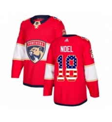 Men's Florida Panthers #18 Serron Noel Authentic Red USA Flag Fashion Hockey Jersey