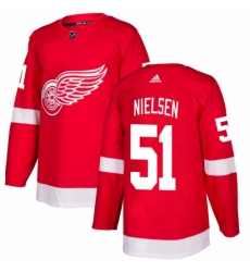 Men's Adidas Detroit Red Wings #51 Frans Nielsen Authentic Red Home NHL Jersey