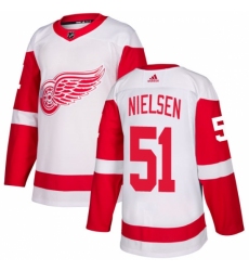 Men's Adidas Detroit Red Wings #51 Frans Nielsen Authentic White Away NHL Jersey