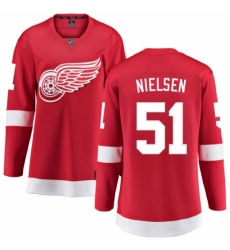 Women's Detroit Red Wings #51 Frans Nielsen Fanatics Branded Red Home Breakaway NHL Jersey