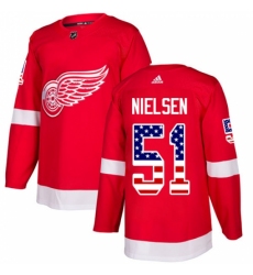 Youth Adidas Detroit Red Wings #51 Frans Nielsen Authentic Red USA Flag Fashion NHL Jersey