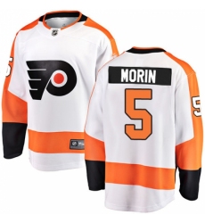 Men's Philadelphia Flyers #5 Samuel Morin Fanatics Branded White Away Breakaway NHL Jersey