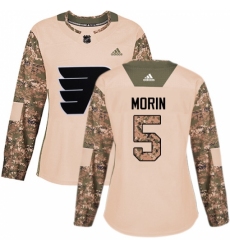 Women's Adidas Philadelphia Flyers #5 Samuel Morin Authentic Camo Veterans Day Practice NHL Jersey